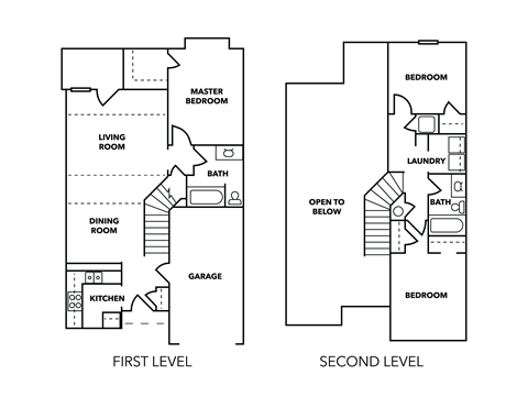 a floor plan of a house with two floors and a first level and a bedroom